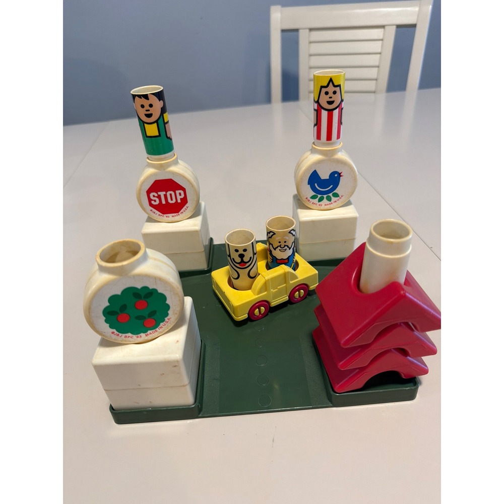 Vintage 1983 Johnson & Johnson Child‎ Development Toys Village Stacking Blocks